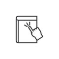 Touch e-book outline icon Royalty Free Stock Photo