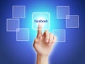 Touch Facebook button Royalty Free Stock Photo