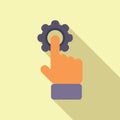 Touch gear button icon flat vector. Audience seo