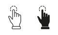 Touch Gesture, Hand Cursor for Computer Mouse Line and Silhouette Icon Set. Swipe, Click, Tap, Press, Point Sign Royalty Free Stock Photo
