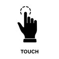 Touch Gesture, Hand Cursor for Computer Mouse Silhouette Icon. Click Press Double Tap Touch Swipe Point on Cyberspace