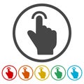 Touch icon, click, hand stickers set Royalty Free Stock Photo