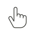 Touch icon vector. Line push symbol.