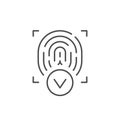 Touch id approvement line outline icon