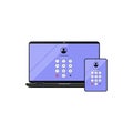 Touch ID or enter passcode, password, interface on laptop, desktop, computer, tablet icon flat on isolated white background. EPS