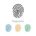 Touch ID icon, fingerprint, identity concept icon isolated flat design