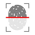 Touch ID vector icon isolated fingerprint design for app and smartphones. Scanner icon. Vector illustration.