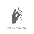 Touch and join icon. Trendy Touch and join logo concept on white