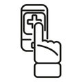 Touch medical help icon outline vector. Doctor patient Royalty Free Stock Photo