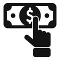 Touch money cash help icon simple vector. Company finance