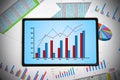 Touch pad with chart Royalty Free Stock Photo