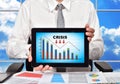 Touch pad with crisis chart Royalty Free Stock Photo