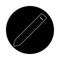 Touch Pen Solid Black Icon Inside Circle