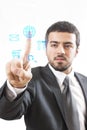 Touch Screen business man Royalty Free Stock Photo