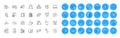 Touch screen, Engineering team and Cursor line icons pack. For web app. Color icon buttons. Vector