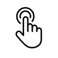 Touch screen finger hand press push icon vector