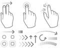 Touch screen gesture hand signs Royalty Free Stock Photo
