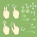 Touch screen gesture hand signs Royalty Free Stock Photo