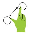 Touch screen gesture icon illustration. Hand click, finger multi touch, cursor pointer and more. App interface Royalty Free Stock Photo