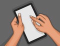 Touch screen by hand vector Royalty Free Stock Photo