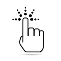 Touch screen with hand with shadow - finger, cursor flat technology push, icon concept vector illustration