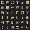 Touch screen icons set, simple style