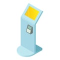 Touch screen kiosk icon, isometric style Royalty Free Stock Photo