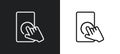 touch screen outline icon in white and black colors. touch screen flat vector icon from augmented reality collection for web,