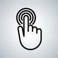 Touch screen or touchscreen finger vector icon