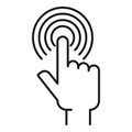 Touch sense authentication icon, outline style Royalty Free Stock Photo