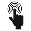 Touch sense authentication icon, simple style