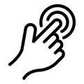 Touch sense icon, outline style Royalty Free Stock Photo