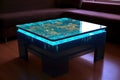 touch-sensitive digital table with glowing icons Royalty Free Stock Photo