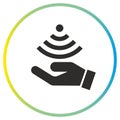 touch signal icon, movement hand sensor, flat symbol