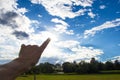 touch the sky with a finger Royalty Free Stock Photo