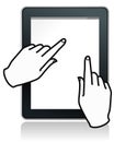 Touch tablet with hands