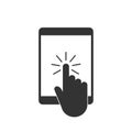 Touch tablet icon. Vector illustration, flat design Royalty Free Stock Photo