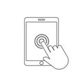 Touch tablet icon. Vector illustration, flat design Royalty Free Stock Photo