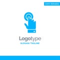 Touch, Touchscreen, Interface, Technology Blue Business Logo Template