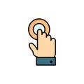 Touch, Touchscreen, Interface, Technology Flat Color Icon. Vector icon banner Template