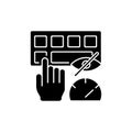 Touch typing black glyph icon