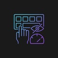 Touch typing gradient vector icon for dark theme