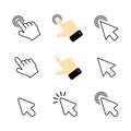Touch vector icon set. Illustration isolated for graphic and web design. Cursor pointer computer mouse icon. Click cursor - stock Royalty Free Stock Photo