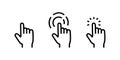 Touch vector icons set. Hand Cursor symbol. black Illustration isolated for graphic and web design Royalty Free Stock Photo