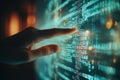 Touching Digital Data Stream Royalty Free Stock Photo