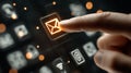 Touching Email Icon on Digital Interface Royalty Free Stock Photo