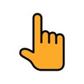 Touching or pointing hand flat icon. Vector illustration