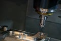 The touching probe attach with the spindle of CNC milling machine for on the machine measuring process.