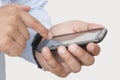 Touching a Smart Phone Royalty Free Stock Photo