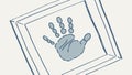 Baby Handprint in Frame, Cherished Keepsake, vector design Generative AI Royalty Free Stock Photo